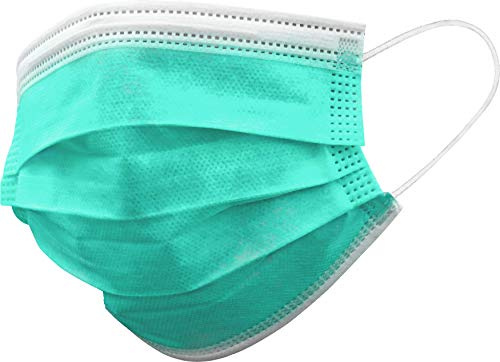GIMA GISAFE Mascherine Chirurgiche Adulti Filtranti 98% 3 Veli Mascherine Certificate Tipo IIR Elastici e Nasello Modellabile, Scatola 50 Pezzi Traspiranti Leggere, Verde (Chiaro)