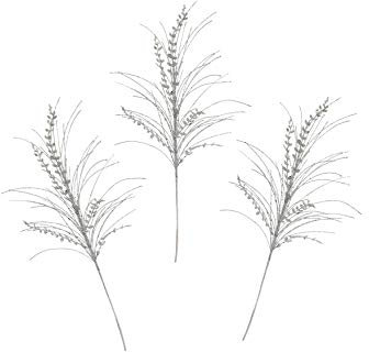 Flair Flower Künstlicher Weihnachtszweig mit Blätter, Glitzer Zweig Dekozweig Weihnachtsdeko für Arrangements Weihnachtskranz Adventskranz Deko Einzelblume Dekoblume Kunstblume 3er Set
