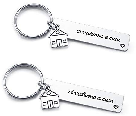 Zysta Portachiavi Casa Nuova per Coppia, Incisione Ci Vediamo a Casa, Cuore con Casetta Carina in Acciaio Inox, Regalo Inaugurazione per Lui Lei Famiglia Anniversario