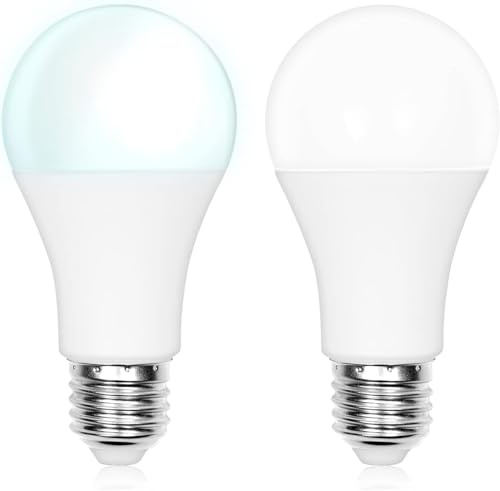 Bonlux 12W E27 Glühbirne mit Dämmerungssensor Außen mit 1000LM, AC 85-265V LED Glühbirne mit Lichtsensor für Korridor, Terrasse, Patio (Kaltweiß 6000K, 2 Stück)