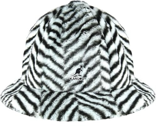 Kangol Faux Fur Stripe Casual Stoffhut Glockenhut (L (58-59 cm) - grau)