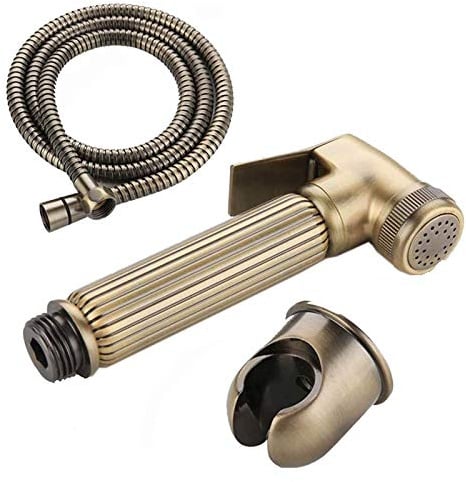 SXLSZ Bidet Handbrause, Toilette Bad Bidet Wandhalterung Grüne Bronze Bidet Toilettensprüher Messing Bidet Armaturen WC, Duschkopf Bidet mit Halter und 1.5m Schlauch