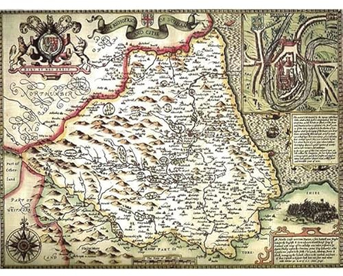 Durham Historical Map 400 Piece Jigsaw Puzzle
