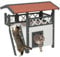 PawHut Cat House Outdoor, Wooden Feral Cat House with Balcony Stairs Asphalt Waterproof 77L x 50W x 73Hcm - White