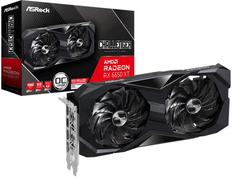 ASRock Radeon RX 6650 XT Challenger D 8GB OC, RX6650XT CLD 8GO, 8GB GDDR6, HDMI, 3X DP