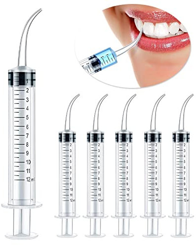 Siringa Per Risciacquo,Siringa Odontoiatrica,6Pcs 12ml Doccia Orale,Siringhe per Irrigazione,Siringhe Per La Pulizia Dei Denti Degli Aghi Per Cure Odontoiatriche Pulizia Cura Degli Animali Domestici