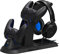 STEALTH Ultimate Gaming Station pour PS5 avec casque et support de manette assortis et câble de recharge USB-C tressé de 2 m et manette assortis et câble de chargement USB-C tressé de 2 m