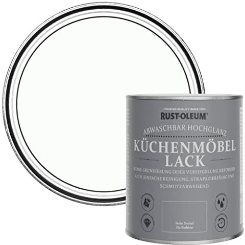 Rust-Oleum Peinture Blanche pour Meubles de Cuisine, Finition Brillante - Pierre de Lune 750ml