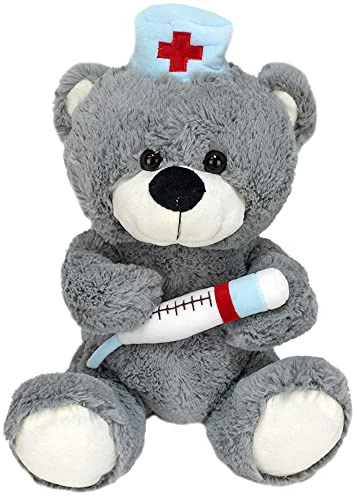 BEMIRO Arzt Teddy Kuscheltier Carl mit Spritze - ca. 30 cm, Teddybär