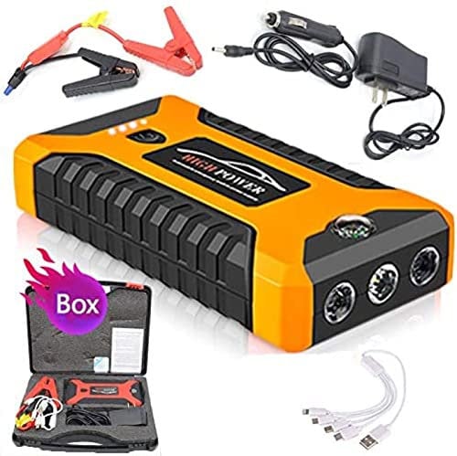 Auto Jump Starter Dispositivo Di Avviamento Batteria Power Bank 600A Jumpstarter Auto Buster Booster Di Emergenza Caricabatteria Per Auto Jump Start,Giallo,YUYANAIAI
