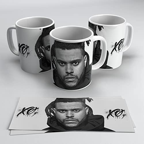 newseny Taza de grupo de música The Weeknd con logo para fans del cantante Abel Makkonen. Merch The Weeknd. Cerámica 350ml