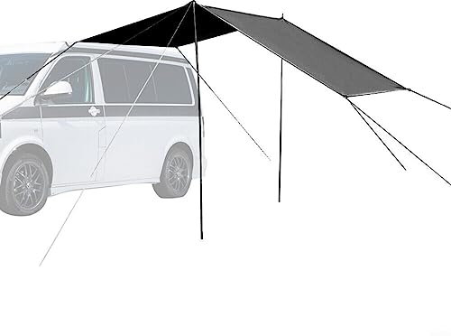 Lioaeust Toldo para autocaravanas, toldo universal, parasol lateral para coche, autocaravana, furgoneta, SUV (gris)
