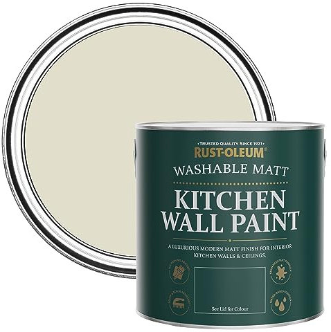 Rust-Oleum Abwaschbare Küchenwandfarbe in mattem Finish -Hafermilch 2.5L