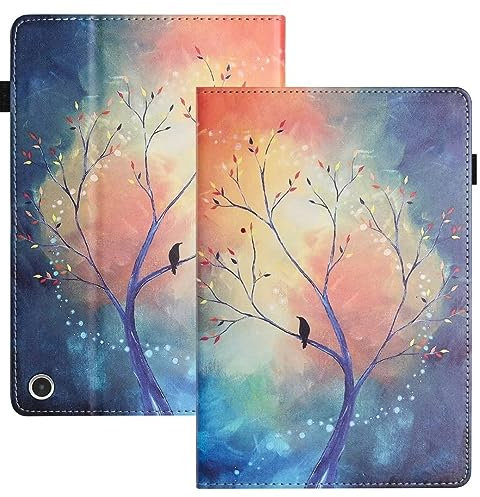 Tablet Case for Lenovo Tab P11 & P11 Plus Tablet (TB-J606/TB-J607/TB-J616F) 11 Inch 2021, Slim Lightweight Premium Leather Folio Stand Protective Cover Smart Shell with Card Slots, Painting tree