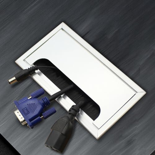 Evotrade Passacavo per Scrivania in Alluminio Quadrato o Rettangolare per Casa,Ufficio, Camera, Soggiorno, Studio o Scuola Organizzatore Cavi Computer (80x160mm)