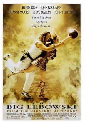 DESHVA The Big Lebowski – Filmposter auf Leinwand, Poster, Wandkunst, Dekor, Bild, Gemälde für Wohnzimmer, Schlafzimmer, Dekoration, ungerahmt, 40 x 60 cm