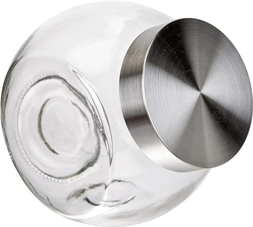 Solty Tarro de Cristal 2100 ml con Tapa de acero sin Rosca - Almacenamiento de Galletas y Aperitivos en Cristal Transparente con Dos Posiciones (2100 ml)