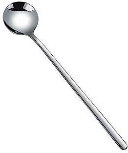 kesurpae 8 pièces cuillère à remuer en acier inoxydable café thé agitateur rond solide soupe couverts vaisselle réutilisable cuisine Dessert, Argent, 17cm