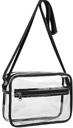BOTCAM Transparent Shoulder Bag, Casual Storage Shoulder Bag PVC Bags School Large, black, A