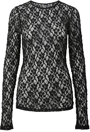 Pieces Damen Pieces Female Oberteil mit Langen Ärmeln Pchazel Pchazel Ls Lace Top JRS Noos Bc (1er Pack)