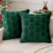 MIULEE Weihnachten Kissenbezug Weihnachtstag 2er Set Kurz Wolle und Samt Kissenbezüge Deko Luxuriöses Winter Zierkissenbezug für Sofa Schlafzimmer Wohnzimmer,Weihnachtsbaum, Dunkelgrün, 45x45cm
