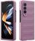 RIIMUHIR Silicone Case for Samsung Galaxy Z Fold 4, Silky-Hard Touch Cover, Anti-Scratch Phone Case with Microfiber Lining, Shockproof Full Body Protective Case with Camera Protection (Purple)