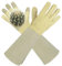 HLDD HANDLANDY Rosenhandschuhe Damen Dornenfest, Long Thorn Proof Leder Gartenhandschuhe mit Unterarmschutz, Garden Work Gauntlet (Aprikose, M)