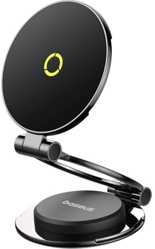 Baseus MagSafe Kfz-Halterung, dünn, faltbar, 360° drehbar, magnetische Handyhalterung für Auto, iPhone, Autohalterung, Armaturenbrett, passend für iPhone 12–16 Serie