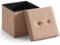 SONGMICS HOME Hocker mit Stauraum, Faltbarer Sitzhocker, 38 x 38 x 38 cm Fußhocker, Sitzbank, Bettbank, Aufbewahrungsbox, bis 300 kg belastbar, Wohnzimmer Schlafzimmer Flur, Kamelbraun LSF095K01