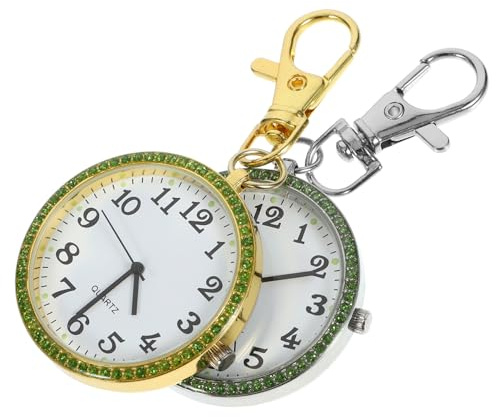 SOIMISS 4 Stück Taschenuhr heeloween Armbanduhr Kinder Weihnachten wichtelgeschenk schlüsselhalsband Rhinestones Kinderschlüsselanhänger für Rucksäcke Strassuhren für Damen Zinklegierung