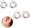2 Stück Silber Ohrstecker, Verhindern Allergien Zircon Frauen-Bolzen-Ohrringe, Mit Hübscher Schmetterling Bunte Blumen Perle, Für Partei, Hochzeiten, Verlobungen, Silber und Roségold