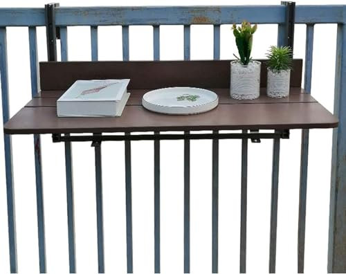 Klappbarer Balkontisch zur Wandmontage, höhenverstellbar, platzsparend, kleiner Terrassen-/Gartentisch, Hängeschrank (80 x 37 cm)