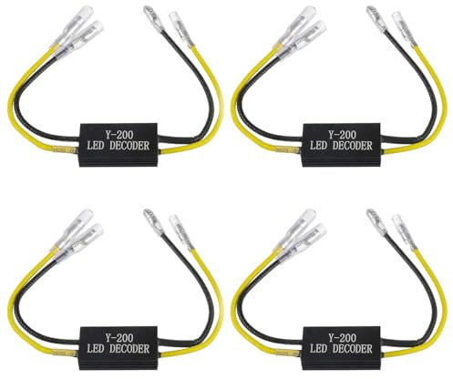 EPLZON 4 Stück 12 V Motorcycle LED Indicator Decoder, Load Resistor Indicator Decoder, Motorcycle Adapter Flash Fix Error for Motorcycle, Scooter (10 W 10 Ω)