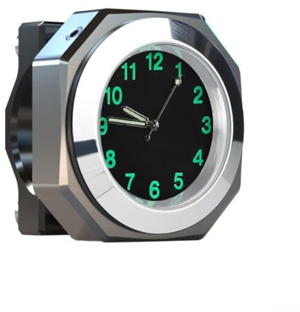HpLive Motorrad Uhr wasserdicht，Motorrad Lenkeruhr，Aluminiumlegierung Motorraduhr Wasserdichte Halterung Quarzuhr Uhr Leuchtend(white)