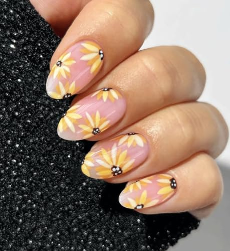 JMEOWIO Flower Semi Cured Gel Strips Wraps Nail Art Sticker