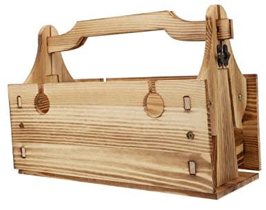 VICASKY 1Stück Outdoor Klapptisch Tragbarer Holztisch Tiefem Holzton Für Garten Camping Und Picknick Mit Praktischem Holzkorb