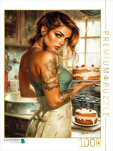 CALVENDO Puzzle EIN Motiv aus dem Kalender Tattoo Girls und Torten | 1000 Teile Lege-Größe 64 x 48 cm Foto-Puzzle für glückliche Stunden