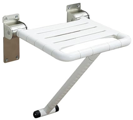 Peakjune Klappbarer Wand-Duschstuhl,Wandmontierter Wand-Klappstuhl,Wandmontierte Klapp-Duschsitzbank,Starke TragfäHigkeit,Geeignet FüR Duschraum Und Badezimmer