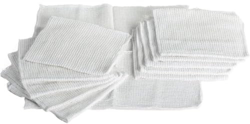 Prieto Larrey - Pack 24 BAYETAS PAÑO - 40x40 - Rejilla Blanca 100% algodón - Bayeta Multiusos y multisuperficie- Uso Dómestico y Profesional (24)