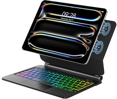 WINCHKING Custodia per tastiera magica per iPad Pro 11 (M4 2024), design magnetico flottante retroilluminato touchpad copertura tastiera Bluetooth per iPad Pro 11 M4 2024, nero