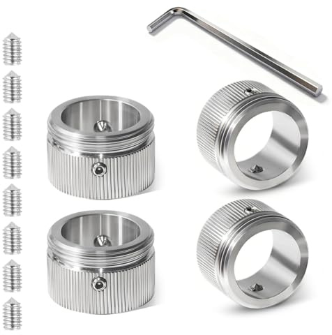 4 Stück Heizkörperthermostat-Adapter Set M30×1.5 für RA/Rav/Ravl Ventile, 304 Edelstahl Rostfrei, Präzisions Snap-On Design Auslaufsicher mit Sechskantschlüssel (Innen Ø 22mm)