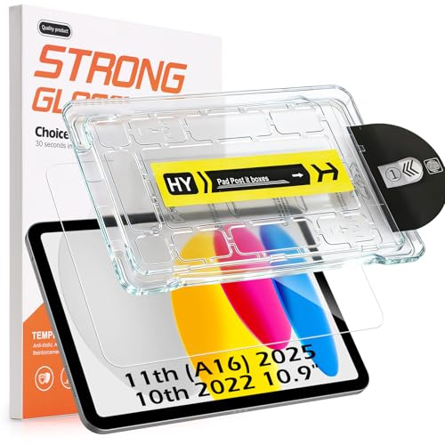 Hianjoo Pellicola Protettiva Compatibile per iPad 11th 2025/ 10th 2022 A16 10.9, Vetro Temperato con Vassoio di Installazione [HD Clarity] [Antigraffio] [Installazione facile]
