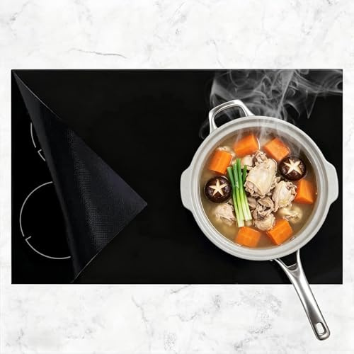 Turmegtt 90x54cm Induction Hob Protector Mat, Magnetic Induction Hob Cover | Heat Resistant Glass top Cover, Anti Slip Dish Drying, Cooktop Scratch Protector Multifunctional Silicone Mat for Kitchen