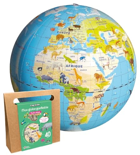 Caly Globus – Mein aufblasbarer Globus Planet Aniaux – Französisch – Ref 033KF