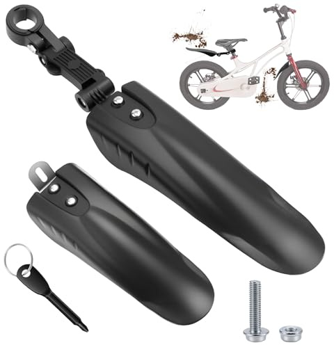 FAELNK Fahrrad Schutzblech Mudguard Set Vorne und Hinten Kinder Fahrrad Schutzblech Einfach zu Installierende Verstellbares Fahrradschutzblech für 16-18 Zoll Kinderfahrräder
