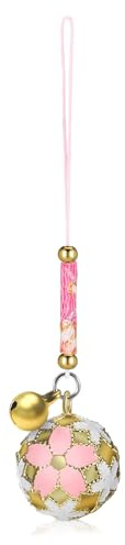 OATIPHO Sakura Glocken Anhänger aus Metall mit Nylonkordel | Japanischer Stil, Feine Verarbeitung, für Rucksack und Fahrzeuginnenraum, Dekoratives Charm Ornament