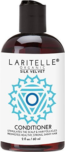 Laritelle Organic Travel Size Conditioner 2 oz | Organic Prunella, Sesame, Flaxseed, Shea + Keratin + Biotin + Renewing Hair Growth Rosemary, Geranium, Myrtle, Ravintsara, Chamomile & Laurel Leaf | GF