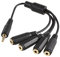 rhinocables 3.5mm Aux Jack Splitter cable Stereo Audio Plug to 4 x Quad Sockets Lead 4 way Headphones