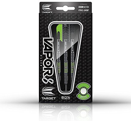 TARGET Vapor 8 Black grün Steeldart 23g Tungsten inkl. Satz Empire®™ Flights (23g grün)