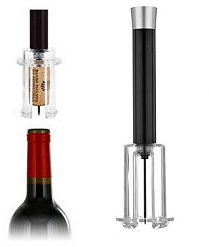 Wine Opener,Wine Bottle Opener Air Pressure Corkscrew for Wine Opener with Foil Cutter Gift Pump Bottle Cork Remover Openers Cutter Corkscrew Black